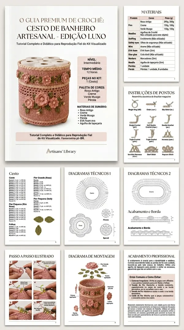 Apostila kits de cama e cozinha crochê