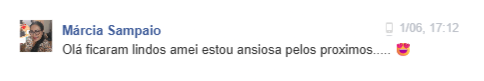 Comentários reais de clientes no Facebook